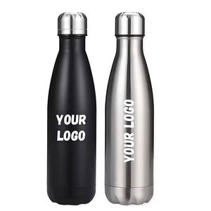Bouteille d'eau isotherme en acier inoxydable réutilisable de 1L, noir mat, avec logo personnalisé, vente en gros - Product Image 1
