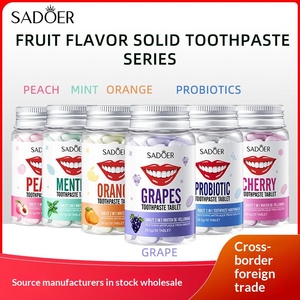 SADOER Dentifrice <span class=keywords><strong>Solide</strong></span> en Comprimés Soin Bucco-dentaire Écologique Sans Fluorure Blanchissant Bain de Bouche à Croquer Comprimés de Dentifrice - Product Image 2