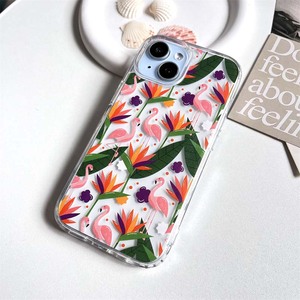 Đẹp hồng Flamingo Trong Suốt TPU Acrylic điện thoại di động Cover quay lại trường hợp đối với iPhone 11 12 13 14 15 16 Pro Max - Product Image 3