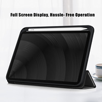 Étui magnétique pliable fin pour iPad Mini 7 2024 avec support pour stylet, coque arrière transparente en acrylique anti-rayures pour tablette