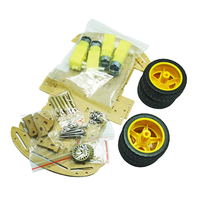 Kit de châssis de voiture robot intelligente 4WD en plaque acrylique avec encodeur de vitesse et boîte à batterie pour l'apprentissage de la robotique télécommandée DIY
