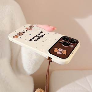 Coque de téléphone portable antichoc avec <span class=keywords><strong>porte</strong></span>-clés en peluche motif ours de dessin animé pour iPhone 16 Plus 15 17 <span class=keywords><strong>Air</strong></span> Pro <span class=keywords><strong>Max</strong></span> - Product Image 4