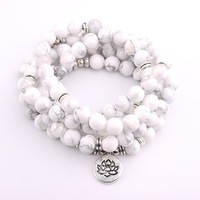 Bracelet-collier en perles de 108 maillons en pierre naturelle Œil de tigre de 8 mm, cristal de guérison, pour le yoga, breloque, bijoux DIY durables