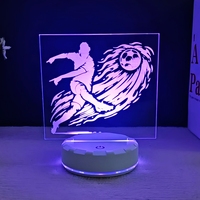Lampe de nuit LED 3D en forme de ballon de football personnalisée en ABS, changeant de couleur, télécommande, alimentation USB, rechargeable, pour chambre à coucher, maison