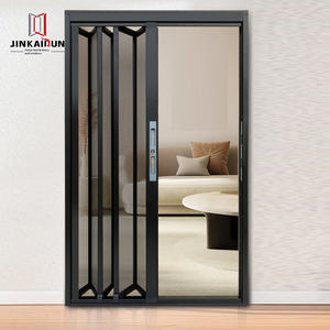 Puerta Plegable de Malla de Acero Inoxidable con <span class=keywords><strong>Ruedas</strong></span> Giratorias, Nueva Ventana Corredera de Aleación de Aluminio Mejorada, Antimosquitos y Antirrobo - Product Image 2