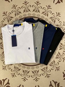 RL Ralph Mark cotone ricamato Top estivo uomo americano <span class=keywords><strong>coppia</strong></span> girocollo tinta unita a maniche corte t-shirt donna - Product Image 1