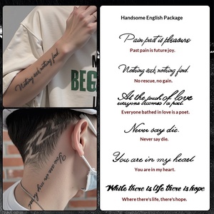 Pegatina de tatuaje de <span class=keywords><strong>brazo</strong></span> y muslo con letras en inglés, material de papel, resistente al agua, transferencia semipermanente, no reflectante, de lujo - Product Image 2