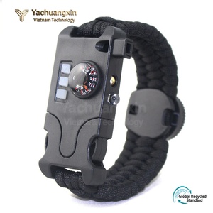 Outdoor survival <b>bracelet</b>, multifunctional nylon woven umbrella <b>rope</b>, three strand pattern compass <b>bracelet</b> - Product Image 5