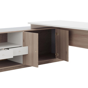 Gỗ hiện đại L hình điều hành nhà văn phòng góc bàn với lưu trữ - Product Image 5