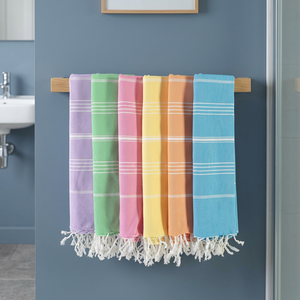 Ensemble de serviettes de bain en coton turc uni, écologiques, bio, rectangulaires, séchage rapide, avec franges, multicolores, pour adultes, usage sportif - Product Image 1