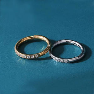 Piercing Argola de Nariz em Titânio G23 com Zircônia Cúbica 16G 18G 20G Articulado para Septo, Segmento, Orelha, Tragus, Cartilagem, Daith, Lábio, Joia Corporal - Product Image 4