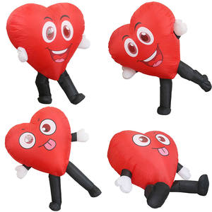 मजेदार प्रदर्शन वाटरप्रूफ इंफ्लेटेबल मस्कट पोशाक प्यारा लाल प्यार दिल पार्टी वैलेंटिन की डे कॉस्प्ले फैनी ड्रेस वयस्क के लिए - Product Image 1