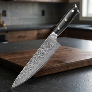 Couteau de Chef Santoku Damas 8 Pouces pour Usage Quotidien, Forgé à la Main, Finition Polie, Manche en Bois de Cocobolo, Ambidextre pour Trancher - Product Image 3