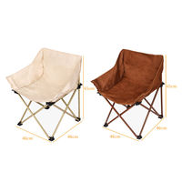 Chaise de camping portable CHENYUE robuste à dossier bas, structure en acier, ultralégère, pliable en quatre parties, chaise lune pour l'extérieur