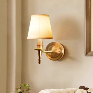 Applique murale en laiton orné <span class=keywords><strong>de</strong></span> qualité supérieure, abat-jour en tissu traditionnel pour l'éclairage domestique et hôtelier - Product Image 3