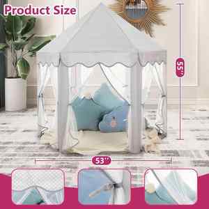 Cotton Pavilion <b>Tent</b> Play House Kids Play <b>Tent</b> with Wooden <b>Poles</b> Cotton Kids Castle Toys <b>Tent</b> - Product Image 4