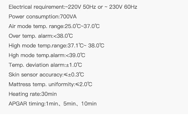 Hospital infant warmer LCD touch screen baby warmer infant incubator