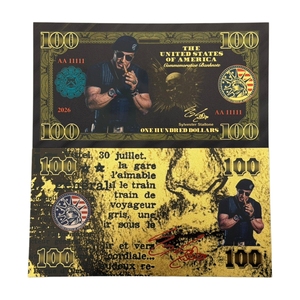 Billete de 100 Dólares de 2026 con 4 Diseños de la Serie America First <span class=keywords><strong>Blood</strong></span> Stallone Star, Bañado en Oro de 24K, para Regalos - Product Image 4