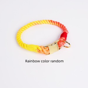JXANRY all'ingrosso tessuto gradiente di colore cotone corda collari per animali domestici incisi per evitare la perdita di cani al guinzaglio cani di grossa taglia - Product Image 3