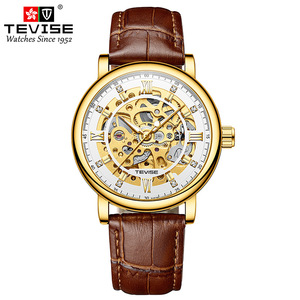 Nouvelle montre mécanique automatique simple tendance diamantée, montre pour homme à cadran ajouré - Product Image 6