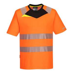 PORTWEST - DX413OBRL DX4 <b>High</b> visibility orange/black short sleeve <b>t</b>-<b>shirt</b> - EAN 5036108365005 HI-<b>VIS</b> WORKWEAR - Product Image 1