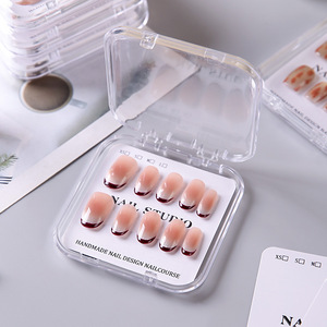 Boîte de présentation d'art ongulaire portable pour studio de manucure, 10 pièces, emballage transparent en acrylique pour cours de design d'ongles - Product Image 2