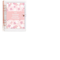 Carnet de budget pour le défi des 100 enveloppes, motif Sakura imprimé, en PVC imperméable, organisateur de rangement d'argent pour économies budgétaires, vente en gros