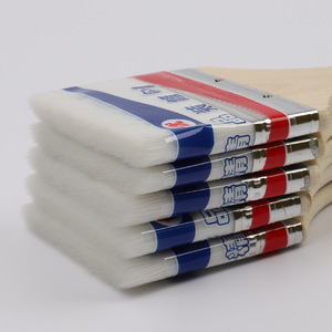 Pinceles planos para pintura con mango de madera de 75 mm, pincel para pintura a base de agua para uso en bricolaje y ferretería. - Product Image 3