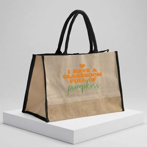 Grands sacs fourre-tout en toile de jute et coton, durables, résistants, réutilisables, multi-usages, pour courses, plage, voyages - Product Image 1
