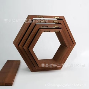 Hexagonal Wooden Wall Mounted <b>Shelf</b> Geometric Floating Display <b>Rack</b> For Bedroom Living Room Storage - Product Image 5