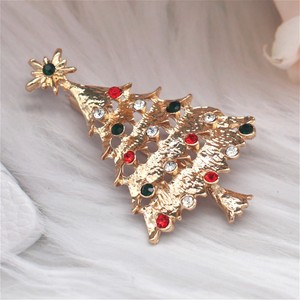 Broche de aleación con diseño de árbol de Navidad para mujer, estilo europeo-americano, 1 unidad, elegante y a la moda, con incrustaciones de diamantes, regalo para bodas y fiestas. - Product Image 4