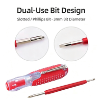 Testeur de tension double usage, stylo tournevis multifonction à double embout (Phillips et plat) 3 mm, finition plastique mate, OEM, haute précision 150 mm