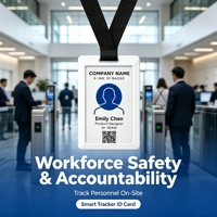 Badge de suivi de localisation rechargeable pour le personnel d'usine, avec historique de trajectoire sur 7 jours (demi-heure), écran E-Ink quadricolore, carte d'identité intelligente