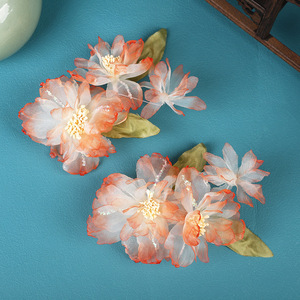 24 Nouvelles Pinces à Cheveux Artisanales au Design Original, Motifs Carpes Koï et Fleurs d'Oranger, Accessoires de Coiffure Hanfu Floraux Plaqués à Chaud Abordables - Product Image 4