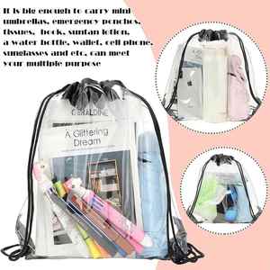 New Style Custom Logo Waterproof Dust Transparent Pvc Clear <b>Drawstring</b> <b>Backpack</b> Bag for Gym Travel Beach Storage - Product Image 4