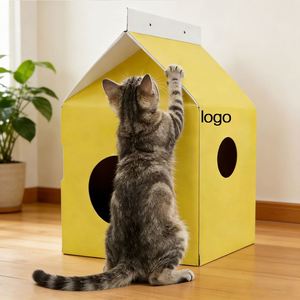 Factory Direct Customizable Free Design Corrugated <b>Paper</b> Cat House Foldable Eco-Friendly Ideal for Indoor Pet Rest & Play - Product Image 2