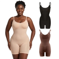 Nouveau style Body gainant grande taille à bretelles, sans couture, effet ventre plat, rehausseur de hanches et sculptant l'abdomen