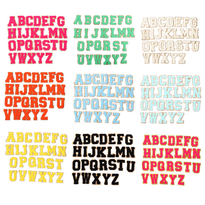 Tùy chỉnh tự dính Chenille chữ không có moq tự làm bảng chữ cái các bản vá lỗi quần áo long lanh thêu dán cho Túi mỹ phẩm - Product Image 2