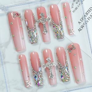 Haute qualité 3D fleur à la main <span class=keywords><strong>ongles</strong></span> artificiels Art amovible presse-sur <span class=keywords><strong>faux</strong></span> <span class=keywords><strong>ongles</strong></span> motif carré <span class=keywords><strong>pour</strong></span> doigt en gros - Product Image 3