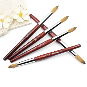 Pinceau acrylique 3D multifonctionnel Arsiffer, manche en bois rouge, forme ronde, poils 100% pur Kolinsky, personnalisé # 2- # 24 ongles en acrylique - Product Image 3