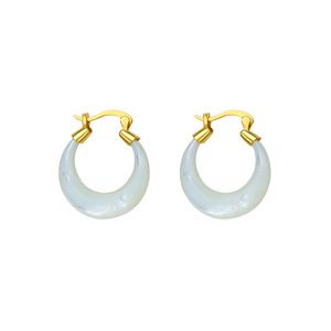 925 in <span class=keywords><strong>argento</strong></span> Sterling bianco naturale <span class=keywords><strong>madreperla</strong></span> conchiglia <span class=keywords><strong>orecchini</strong></span> luna - Product Image 5