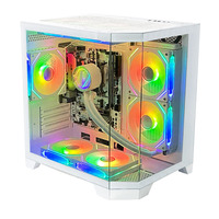 Boîtier PC ATX Pcooling avec panneau latéral en verre trempé ouvrable, meuble de bureau pour tour d'ordinateur de jeu