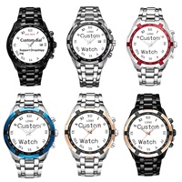 Nouvelles montres à quartz pour hommes et femmes, logo personnalisé, style simple et élégant, version coréenne, pour étudiants et couples, bracelet imprimé, faible MOQ