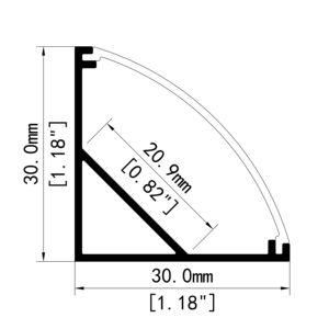Perfil <span class=keywords><strong>de</strong></span> <span class=keywords><strong>Aluminio</strong></span> LED <span class=keywords><strong>de</strong></span> 30x30mm para Montaje en Esquina, Ideal para Gabinetes (Oferta) - Product Image 2