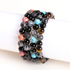 Jd đá quý thiết kế mới cao cấp đá tự nhiên ba màu hỗn hợp Chuỗi vòng đeo tay cho hợp thời trang bên trang phục và hàng ngày dịp - Product Image 5