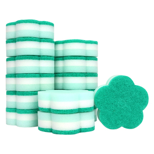Original 4 Pack Green Flower Shape Cleaning <strong>Sponges</strong> for <strong>Washing</strong> <strong>up</strong> Non-Scratch Multi-Use Dish Kitchen Scrubbing <strong>Sponge</strong> Set - Product Image 2