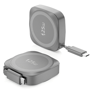 Base <span class=keywords><strong>de</strong></span> Carga Magnética <span class=keywords><strong>de</strong></span> 25W con Cable Retráctil <span class=keywords><strong>de</strong></span> 65W, Estación <span class=keywords><strong>de</strong></span> Carga Inalámbrica 2 en 1 para Tablet, iPhone <span class=keywords><strong>Serie</strong></span> 17/16/15/14/13 - Product Image 1