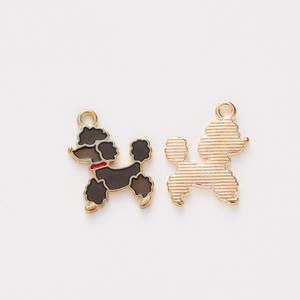 Breloque Caniche Éclatant en Alliage Émaillé Doré pour Décoration de Sac à Main pour Amateurs de Chiens - Product Image 3