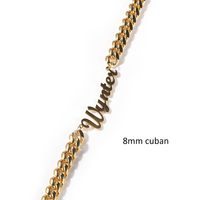 Collar con Placa de Nombre Personalizada de Acero Inoxidable, Cadena Cubana Dorada, Joyería Personalizada