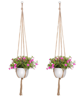 Pot de fleur en corde de chanvre fait à la main pour pot de fleur porte-plante de plafond de terrasse